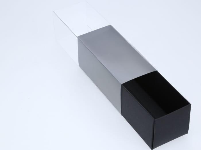 BOXXD™ MacaronBoxes 6 Macaron Dessert Box with Clear Slide Cover - Black Designer Range