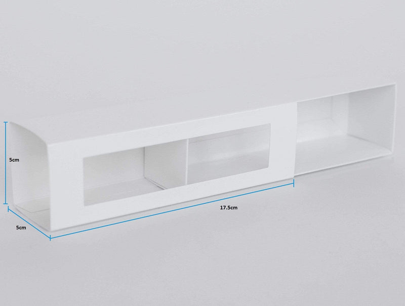 BOXXD™ MacaronBoxes 6 Macaron Dessert Box with Slide Cover & Clear Window - Gloss White