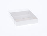 9 x 9 x 2cm Single Cookie Dessert Box with Clear Slide Cover - Gloss White