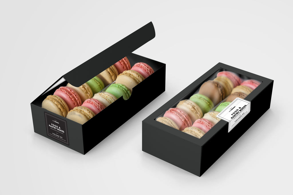 BOXXD™ CustomMacaronBoxes Custom Branded 12 Macaron Dessert Box with Slide Cover & Clear Window