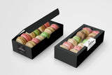 Custom Branded 12 Macaron Dessert Box with Slide Cover & Clear Window