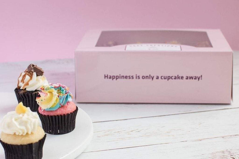 Custom Branded 6 Mini Cupcake Dessert Box with Insert