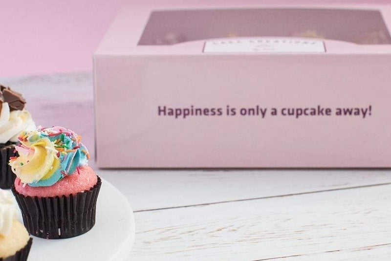 Custom Branded 6 Regular Cupcake Dessert Box with Insert